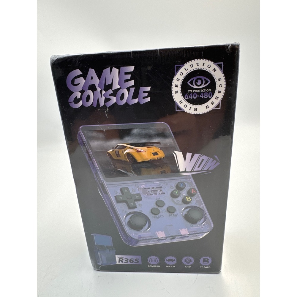 R36S Handheld Game Console Retro Video‎ Games 640x480 IPS Purple New Sealed